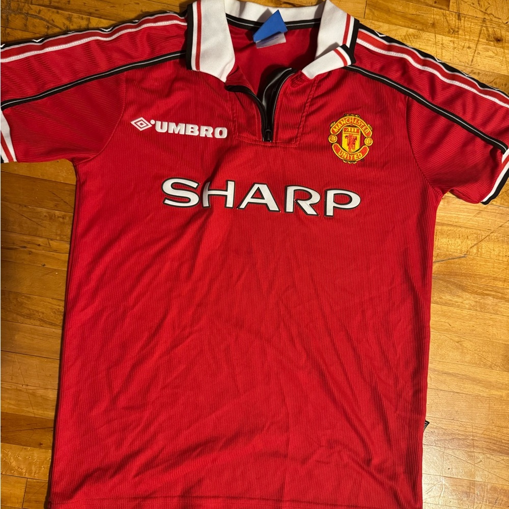 Umbro Red and White Manchester Soccer Shirt